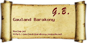 Gauland Barakony névjegykártya